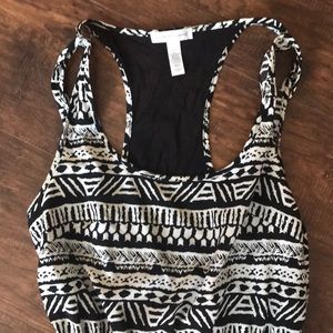Black & white tribal print high-low dress